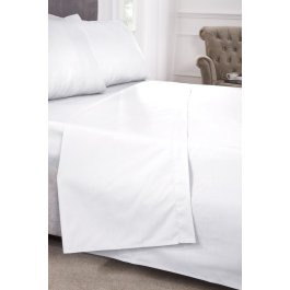 Easy Care Percale Flat Sheet, White