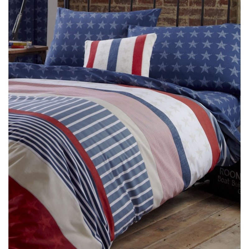 Catherine Lansfield Stars and Stripes Easy Care Double Duvet Set Multi 